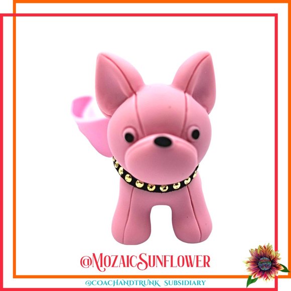 Pink Boston Terrier with Collar Keychain/Bag Clip with Attached Wristband - Picture 1 of 6